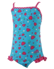 Tots Girls Massey Bay Tie Back Swimsuit - Blue