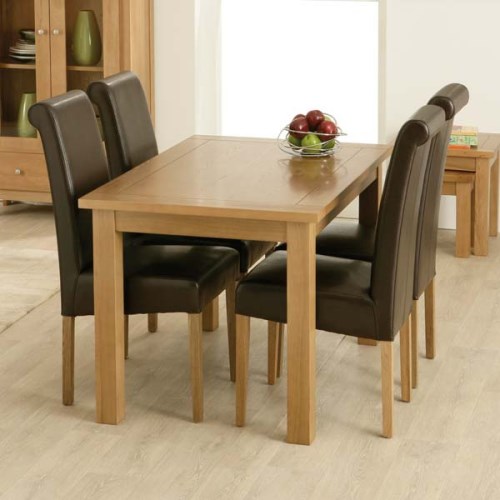 Mallory Oak Rectangular 4 Seater Dining Set