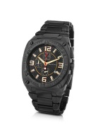 Zoppini Black Carbon Fiber Dial Stainless Steel Chrono